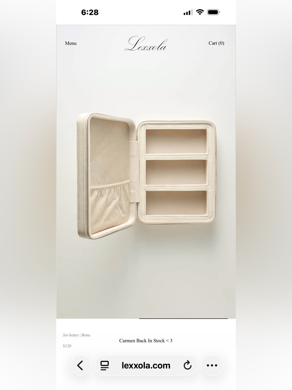 Lexxola Beige Travel Jewelry Organizer Case